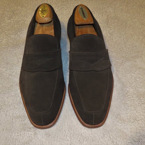 Enzo Bonafe x The Row Hand Made Brown Suede Split Toe Loafers 7D NWOB $1475 - Picture 1 of 12